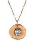 Rose Gold "Topaz Stone Medal" Necklace - Peridot Fine Jewelry - Tiny Om