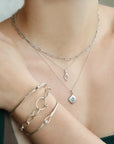 "Sakaya Davis" Sterling Silver Rectangular Link Necklace - Peridot Fine Jewelry - Sarah Macfadden