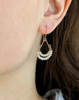 Sandy Quartz Beaded "Double Hoop" Earrings - Peridot Fine Jewelry - Debbie Fisher