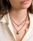 Silver Keshi Pearl Drop Pendant with 22K Bale - Peridot Fine Jewelry - Rosanne Pugliese
