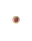 Single 18K Gold Mini Bezel Set Ruby Stud - Peridot Fine Jewelry - Annie Fensterstock