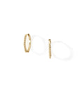 Single Small "Dotted" Oval Click Hoop - SINGLE - Peridot Fine Jewelry - Zahava
