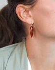 Smooth Inverted Teardrop Carnelian Earrings - Peridot Fine Jewelry - Rosanne Pugliese