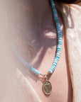 Smooth Larimar Beaded Necklace - Peridot Fine Jewelry - Zahava