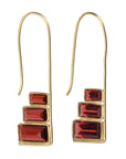 Stacked Garnet Baguette Hoop Earrings - Peridot Fine Jewelry - Trielle Fine Jewelry