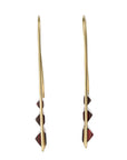Stacked Garnet Baguette Hoop Earrings - Peridot Fine Jewelry - Trielle Fine Jewelry