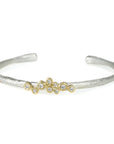 Sterling Silver & 18K Gold Diamond Cuff Bracelet - Peridot Fine Jewelry - Yasuko Azuma