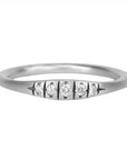 Sterling Silver "Erin" Diamond Ring With Five Graduated Diamonds - Peridot Fine Jewelry - dan-yell