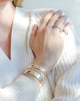 Sterling Silver Extra Wide "Melt" Cuff Bracelet - Peridot Fine Jewelry - Johanna Brierley