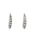 Sterling Silver Small Open "Kulua" Grey Hoop Earrings with Diamonds - Peridot Fine Jewelry - dan - yell