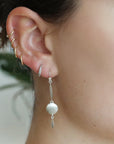 Sterling Silver Small Open "Kulua" Grey Hoop Earrings with Diamonds - Peridot Fine Jewelry - dan - yell