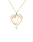 Sunbeam Letter Heart Charm - Peridot Fine Jewelry - ZAHAVA
