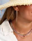 "Swimsuit" Gold Multi-Length Draping Chain Earrings - 2.5" Length - Peridot Fine Jewelry - Sarah Macfadden