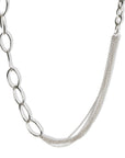 The "Peridot Collab" Handmade Sterling Silver Necklace with Oval Links & Eight Strands of Cable Chain - Peridot Fine Jewelry - Sarah Macfadden