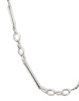 The "Solo" Sterling Silver Solid Bar & Handmade Oval Link Necklace - Peridot Fine Jewelry - Sarah Macfadden