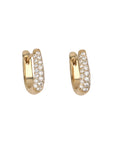 Triple Row Pave Diamond Mini "Theodora" Click Hoop Earrings - Peridot Fine Jewelry - Zahava