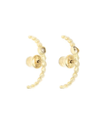 Vermeil Arch-Shaped Cuff Post Earrings with Polki Slice Diamond - Peridot Fine Jewelry - Marie Laure Chamorel