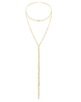 Vermeil Chain Woven Multi Twist Tie Lariat Necklace with Polki Diamond Accent Beads - Peridot Fine Jewelry - Marie Laure Chamorel