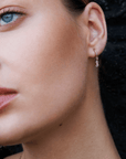 Vermeil & Pave Diamond Half Hoop Earrings with Polki Diamond Dangles - Peridot Fine Jewelry - Marie Laure Chamorel