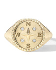 10K Gold "Compass" Signet Ring - Peridot Fine Jewelry - Zahava