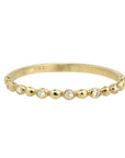 10K Gold "Dotted" Ring with 7 Diamond - Peridot Fine Jewelry - Zahava