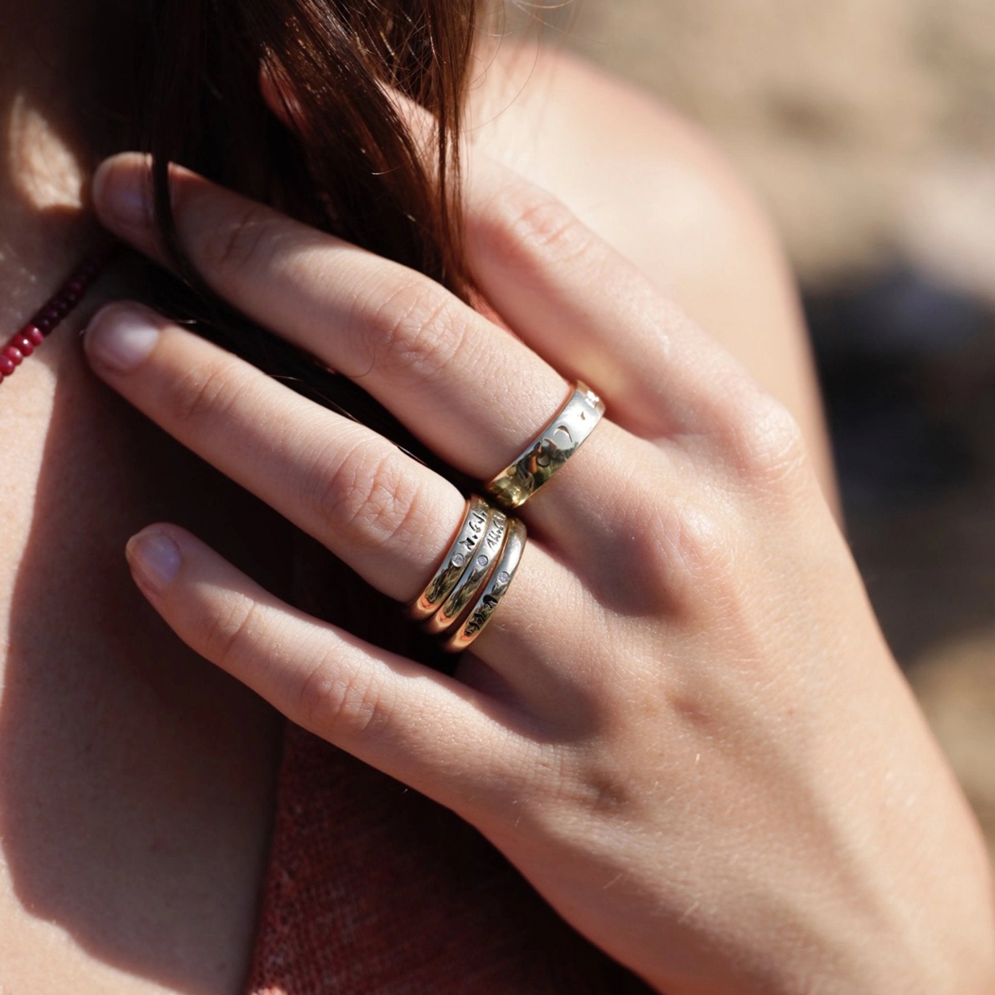 10K Gold "I Am Here" Band - Peridot Fine Jewelry - Zahava