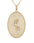 10K Gold Large "Pomegranate Vine" Necklace with Diamond Detail - Peridot Fine Jewelry - Zahava