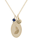 10K Gold Medium "Peacock" Necklace with Diamond Detail - Peridot Fine Jewelry - Zahava