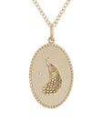 10K Gold Medium "Peacock" Necklace with Diamond Detail - Peridot Fine Jewelry - Zahava