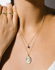 10K Gold Medium "Peacock" Necklace with Diamond Detail - Peridot Fine Jewelry - Zahava