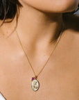 10K Gold Medium "Protea" Necklace with Diamond Detail - Peridot Fine Jewelry - Zahava