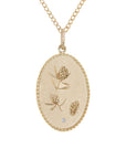 10K Gold Medium "Protea" Necklace with Diamond Detail - Peridot Fine Jewelry - Zahava