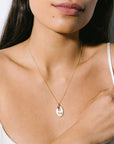 10K Gold Medium "Protea" Necklace with Diamond Detail - Peridot Fine Jewelry - Zahava