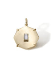 Zahava 10K Gold Mini "Art" Octagon Pendant with Baguette Diamond