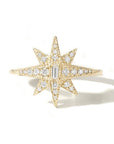 10K Gold "North Star" Pave Diamond Ring - Peridot Fine Jewelry - Zahava