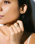10K Gold Small "Dotted" Hoop Earrings - Peridot Fine Jewelry - Zahava