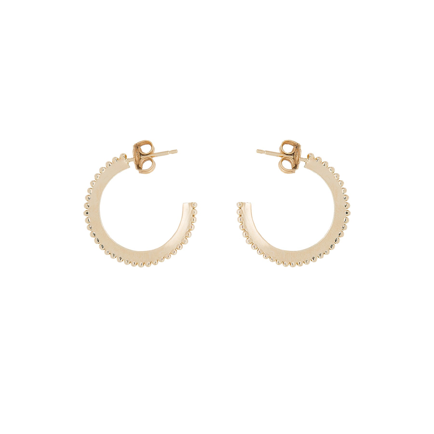 10K Gold Small "Dotted" Hoop Earrings - Peridot Fine Jewelry - Zahava