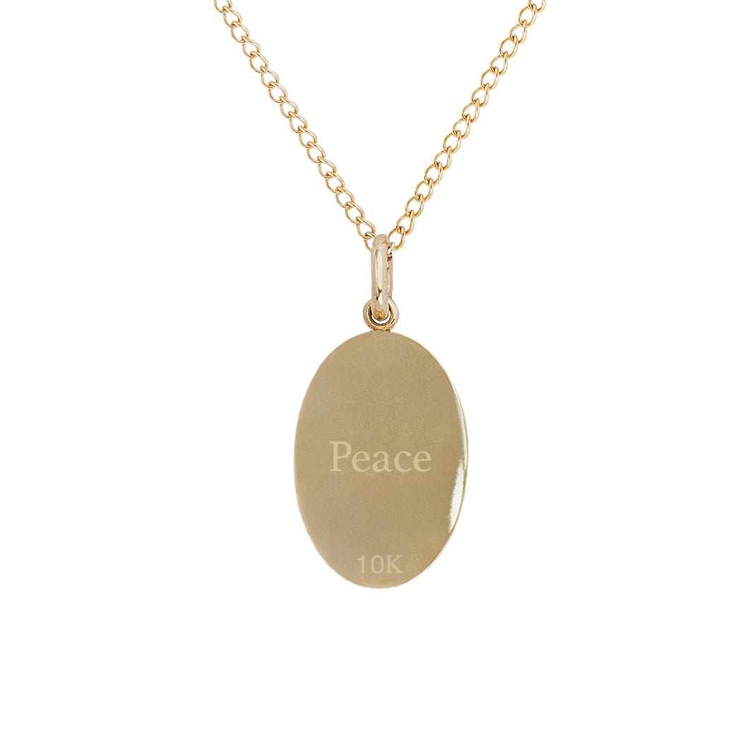 10K Gold Small "Olive Branch" Necklace with Diamond Detail - Peridot Fine Jewelry - Zahava