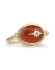10K Gold Spinning Carnelian "Star" Ring - Peridot Fine Jewelry - Zahava