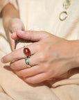 10K Gold Spinning Carnelian "Star" Ring - Peridot Fine Jewelry - Zahava