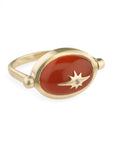 10K Gold Spinning Carnelian "Star" Ring - Peridot Fine Jewelry - Zahava