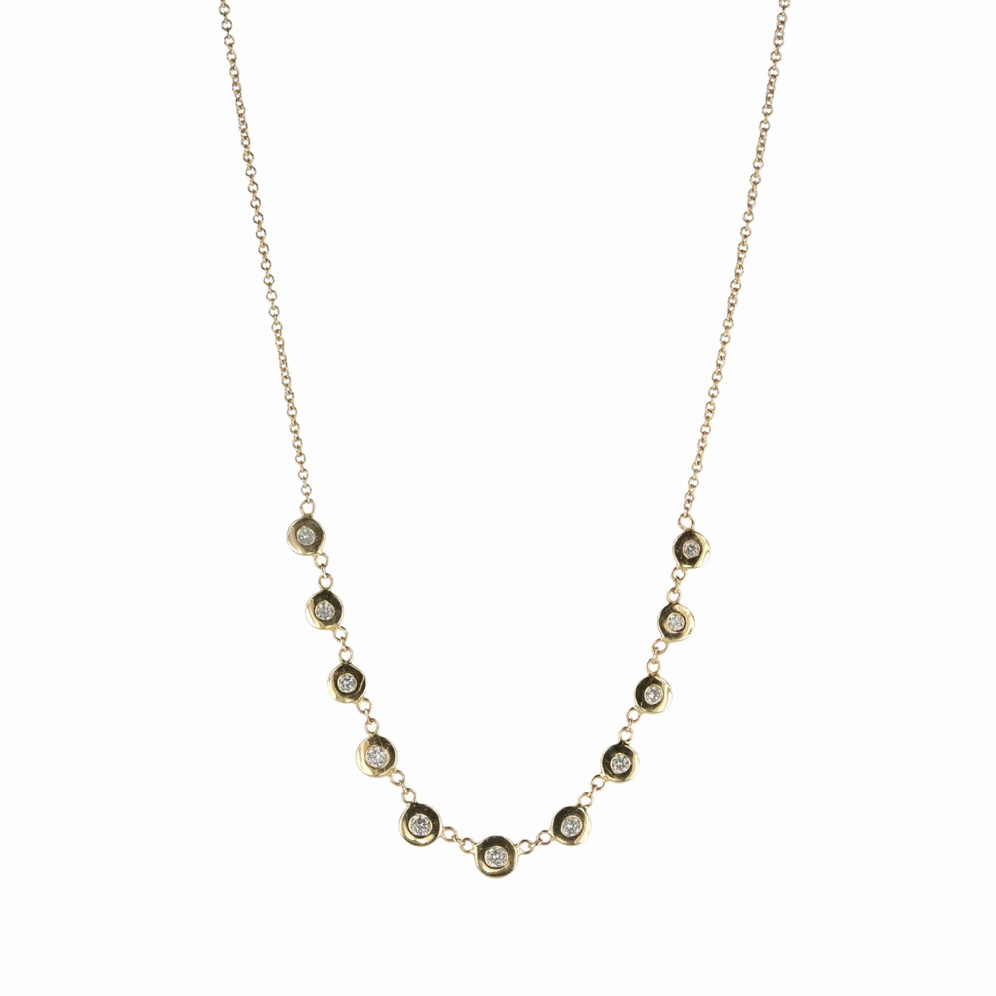 14K "Emily" Necklace with 11 Diamonds - Peridot Fine Jewelry - Jacquie Aiche
