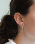 14K Gold 5 Diamond Drop Earrings with Tennis Drop Chain to Back - Peridot Fine Jewelry - Zoe Chicco