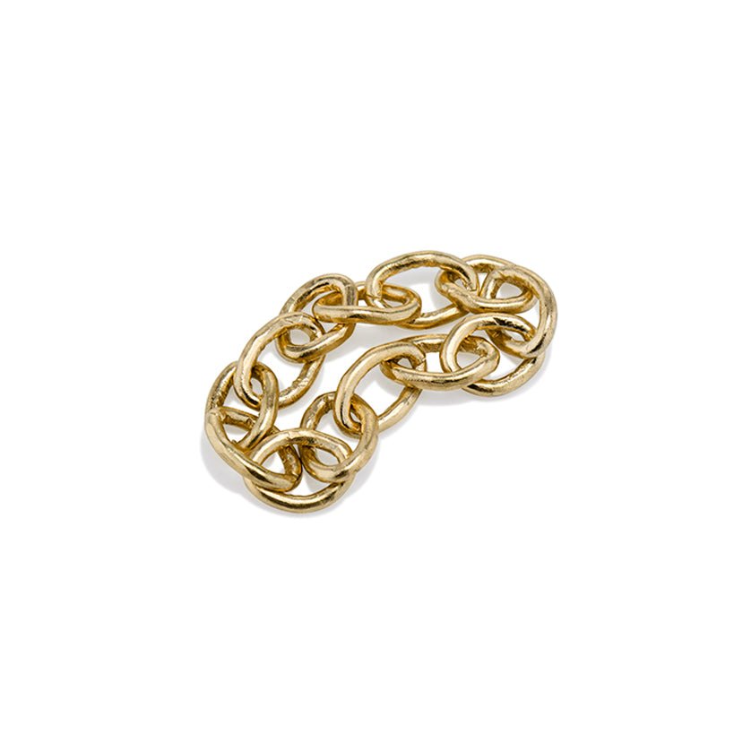 14K Gold "Dean" Chain Ring - Peridot Fine Jewelry - Sarah Macfadden