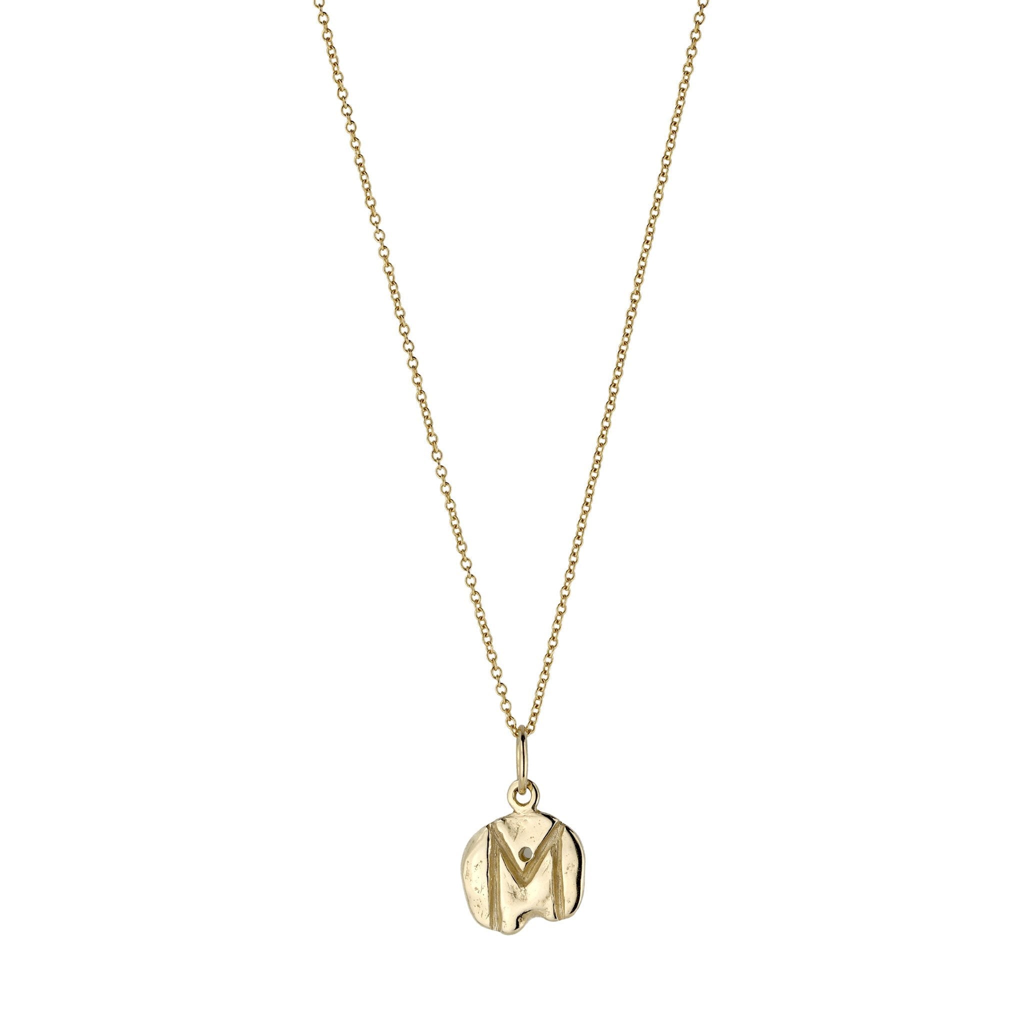 14K Gold Letter M Charm - Peridot Fine Jewelry - Johanna Brierley