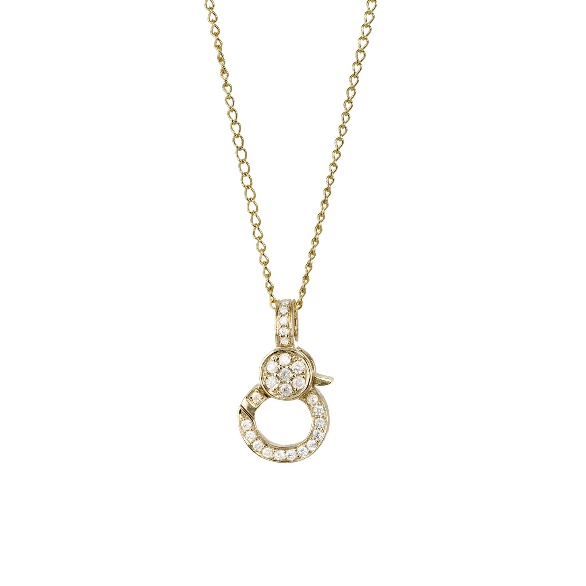 14K Gold Pave Diamond Charm Clip - Peridot Fine Jewelry - Jacquie Aiche
