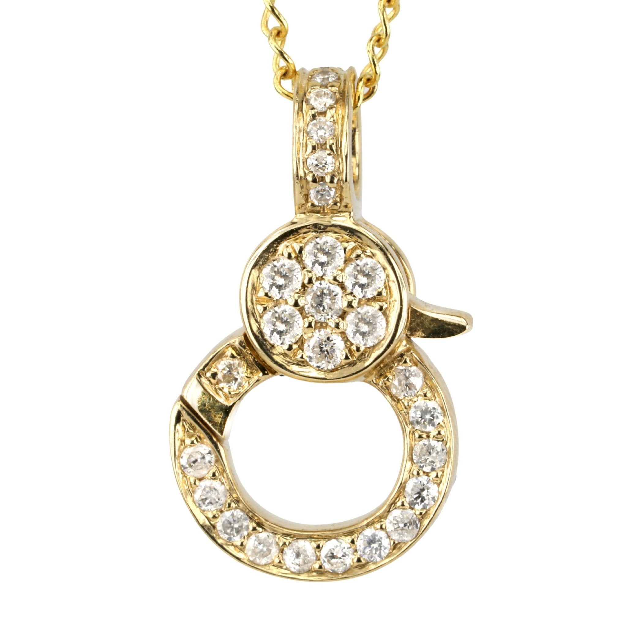 14K Gold Pave Diamond Charm Clip - Peridot Fine Jewelry - Jacquie Aiche