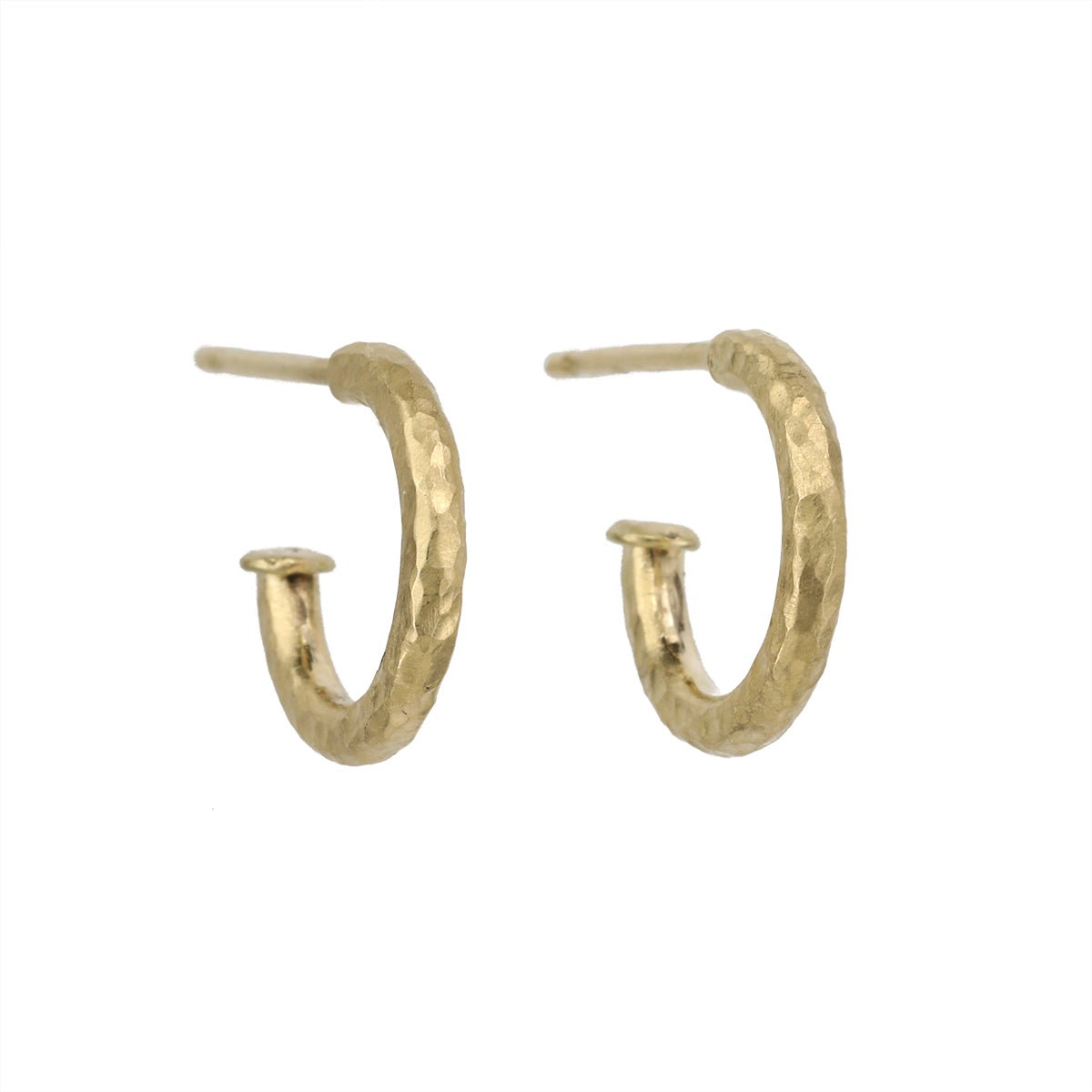 TAP by Todd Pownell Small Gold Hammered Hoop Earrings