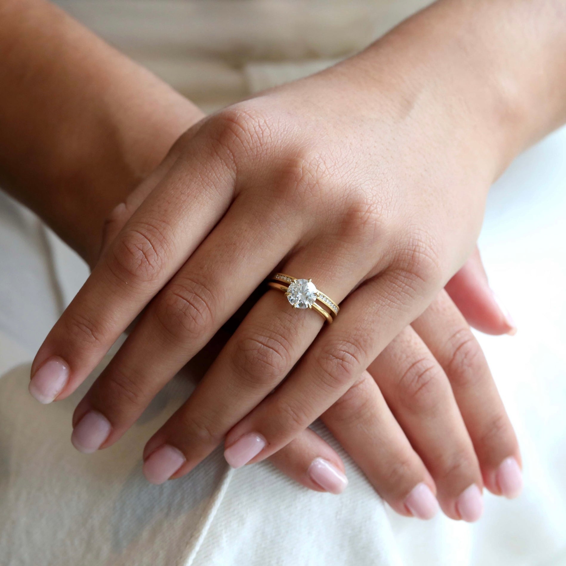 Anne Sportun Gold and Channel-Set Diamond Ring – Peridot Fine Jewelry