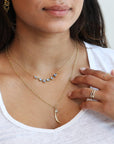 Anne Sportun Gold and Diamond "Crescent Flow" Charm